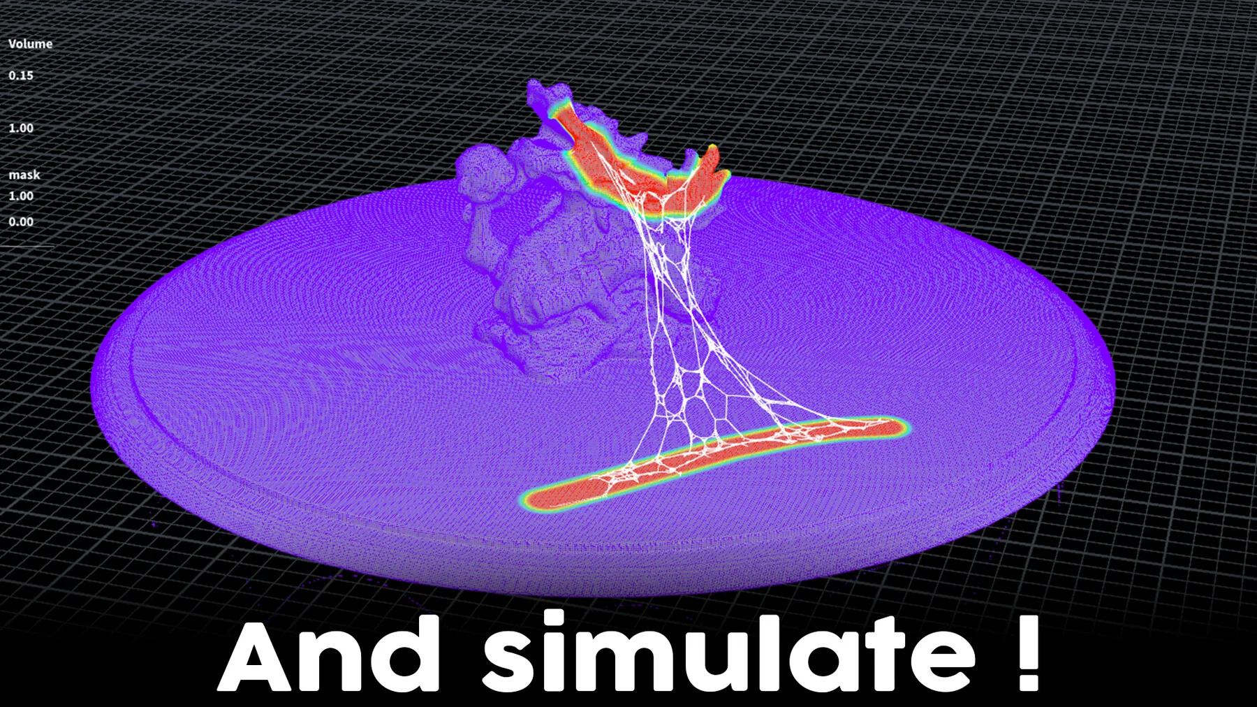 Houdini viewport showing the generated spiderweb result used as the video poster